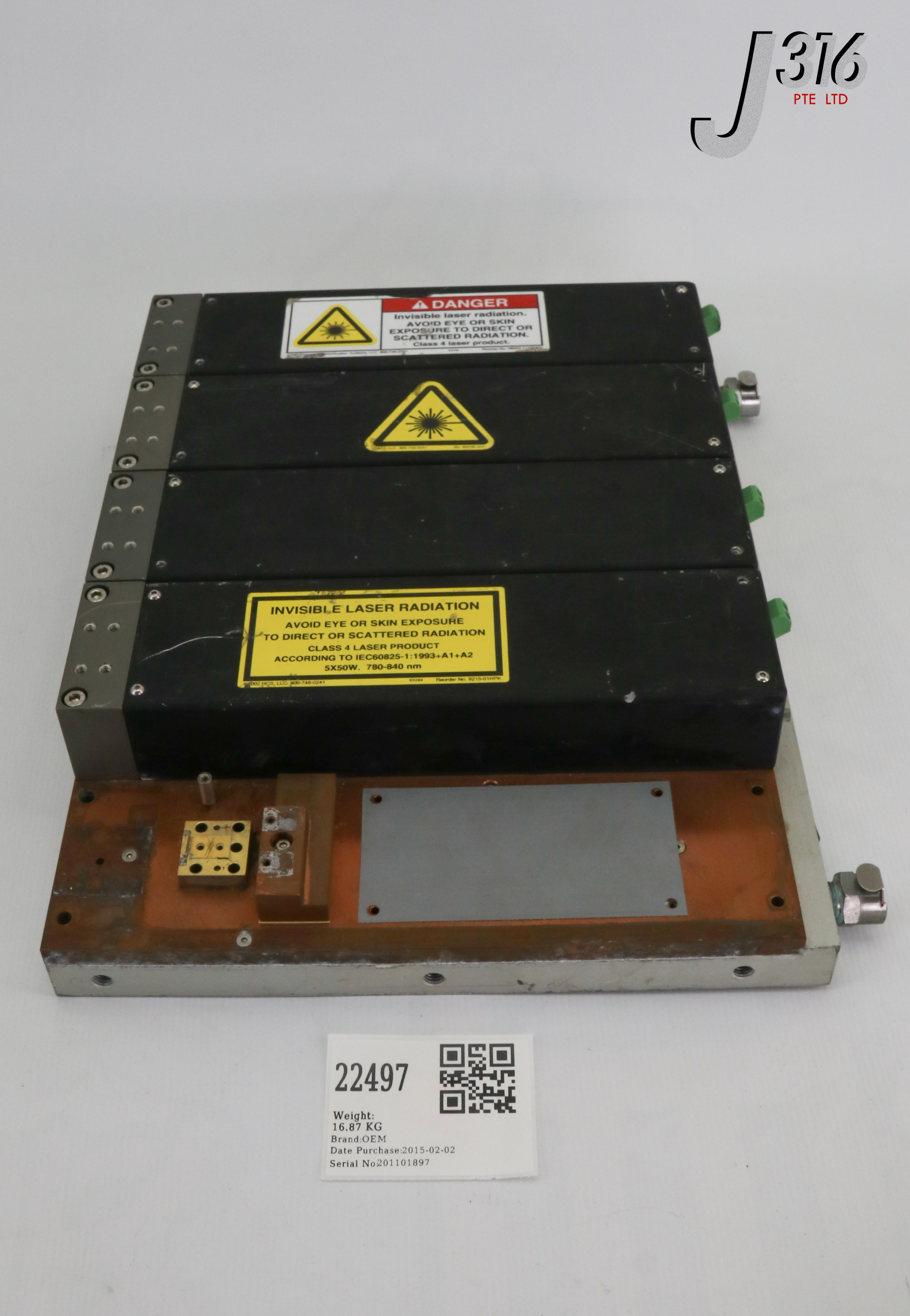 22497 OEM LASER DIODE ARRAY, 810NM, 250 WATTS WITH COOLING BLOCK